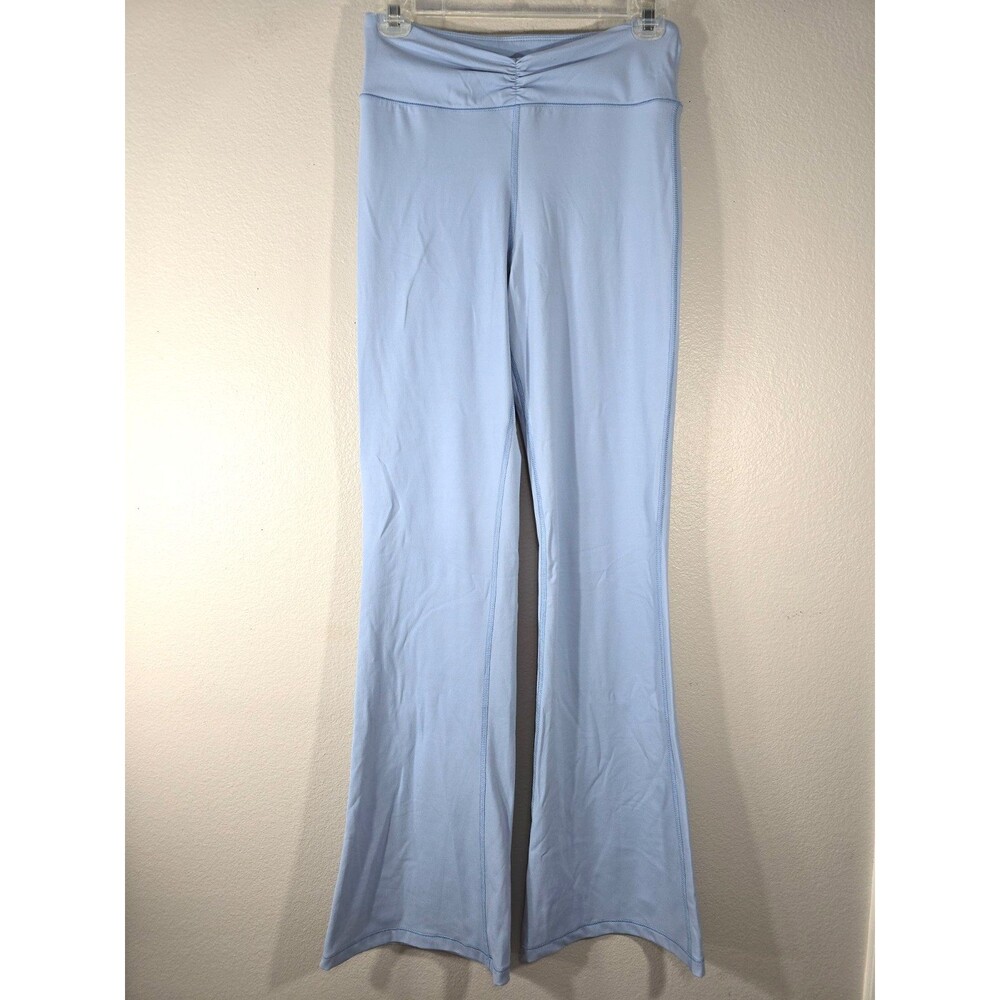 Aeropostale Womenโs Size M Light Blue Leggings 4 Way Stretch Moisture Wicking AN